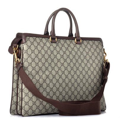 Gucci GG Supreme Monogram Web Ophidia Briefcase Beige New Acero 4 of 10