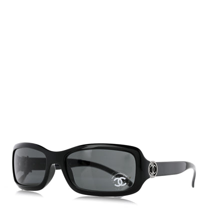 Chanel Acetate Rectangle CC Sunglasses 6024 Black 1 of 7