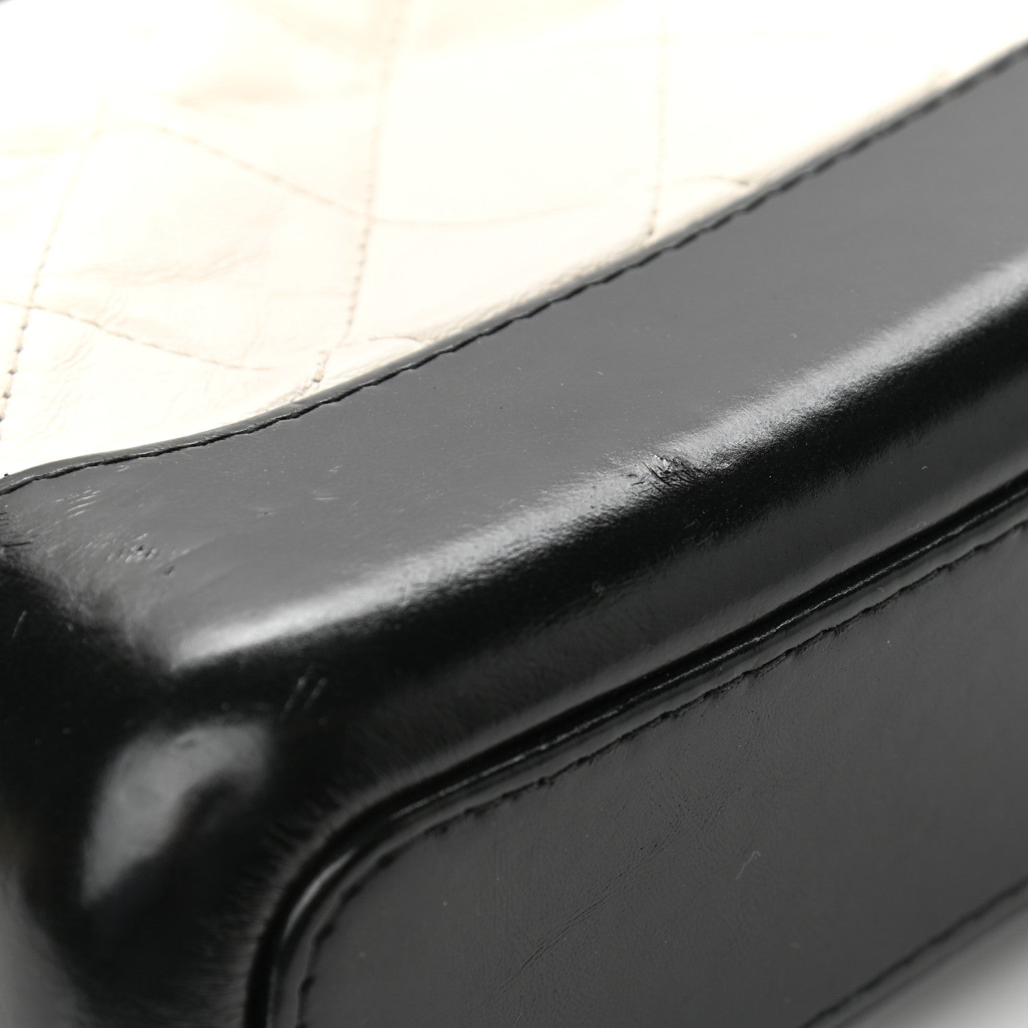 Chanel Aged Calfskin Quilted Small Gabrielle Hobo Black White 12 of 12