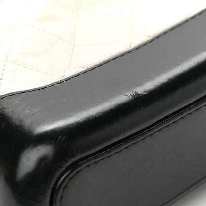 Chanel Aged Calfskin Quilted Small Gabrielle Hobo Black White 12 of 12