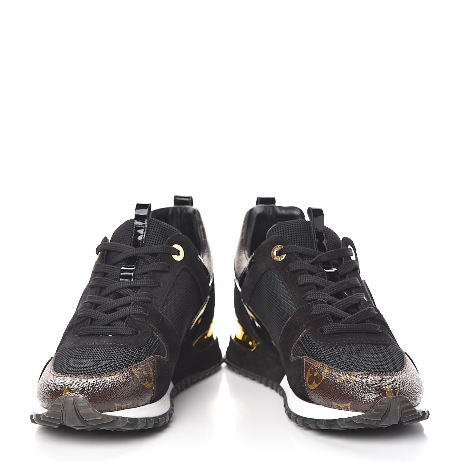 Louis Vuitton Suede Monogram Run Away Sneakers 38.5 Black 5 of 10