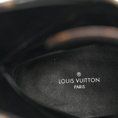 Louis Vuitton Suede Calfskin Crocodile Embossed Patent Monogram Laureate Platform Desert Boots 38 Taupe 7 of 8