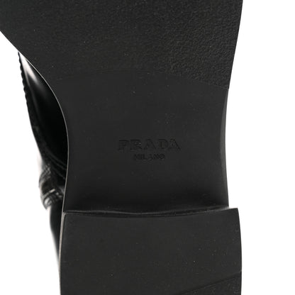 Prada Spazzolato Chocolate 50mm Combat Boots 36 Black 6 of 10