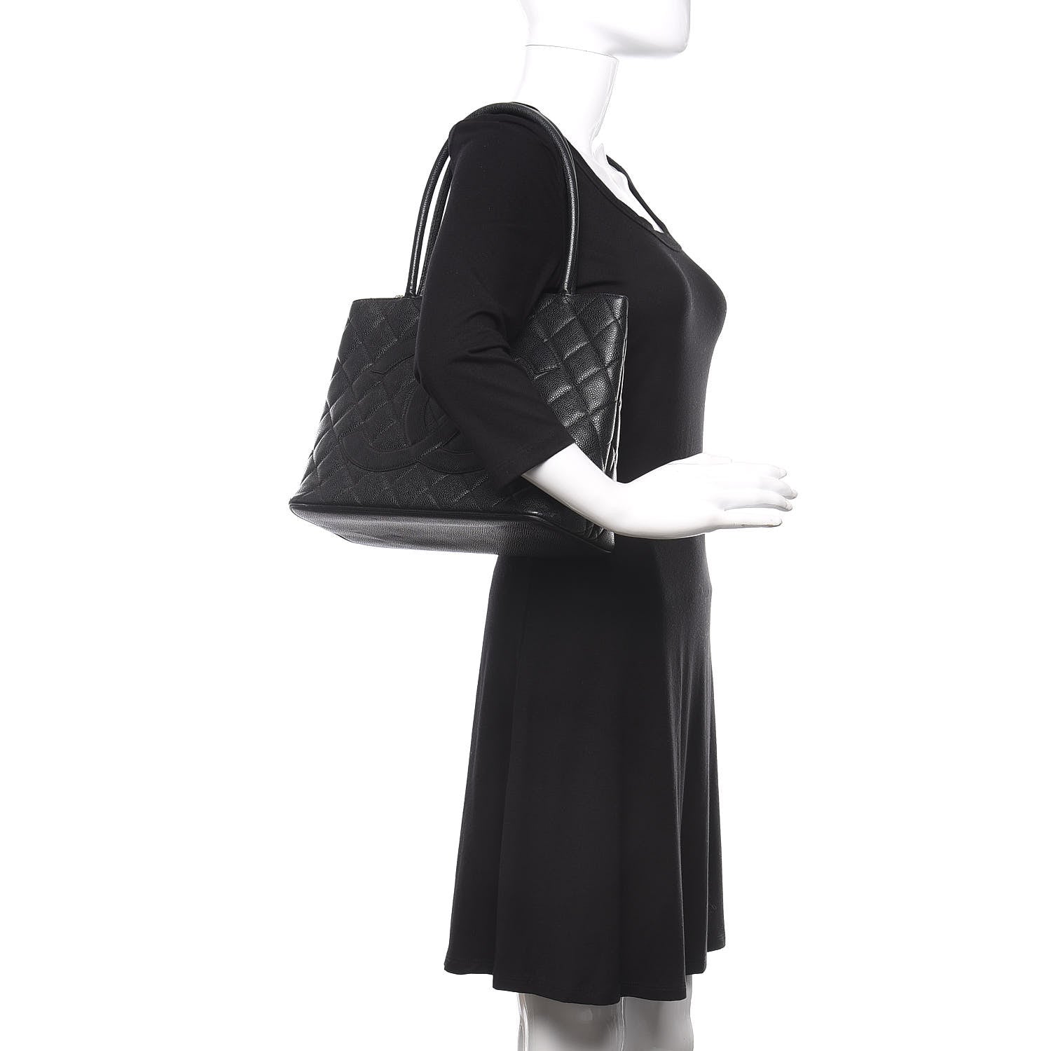 Chanel Caviar Quilted Medallion Tote Black 2 of 18