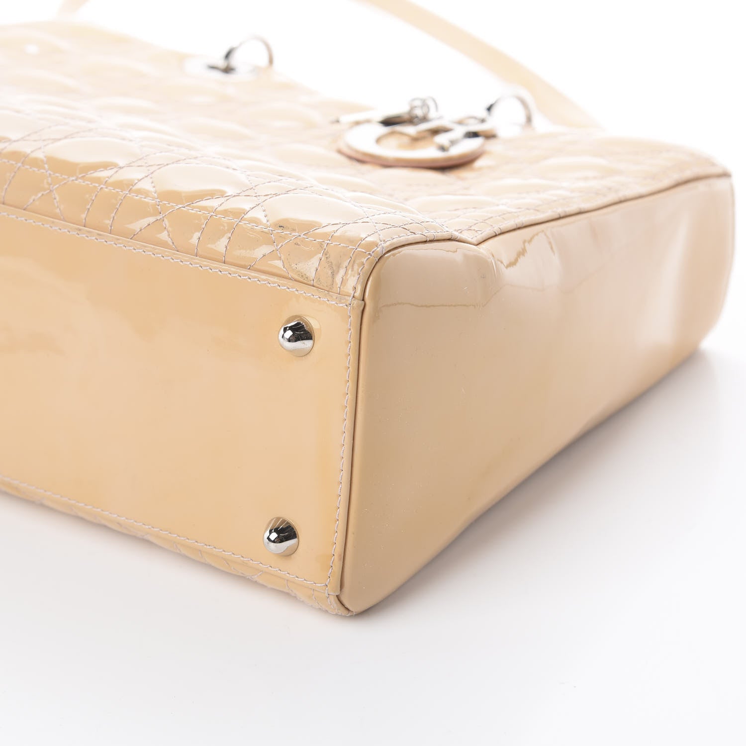 Christian Dior Patent Cannage Large Lady Dior Beige 6 of 9