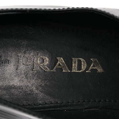 Prada Spazzolato Metal Triangle Logo 50mm Loafers 38 Black 9 of 15