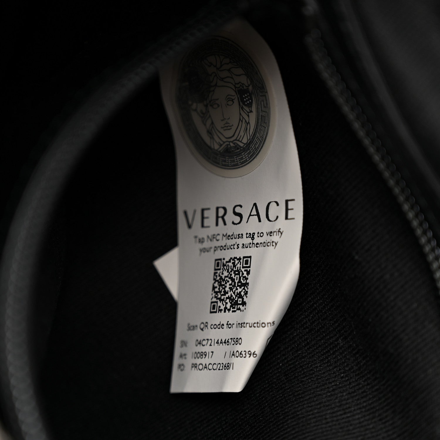 Versace Calfskin Small Repeat Zip Hobo Black 7 of 10