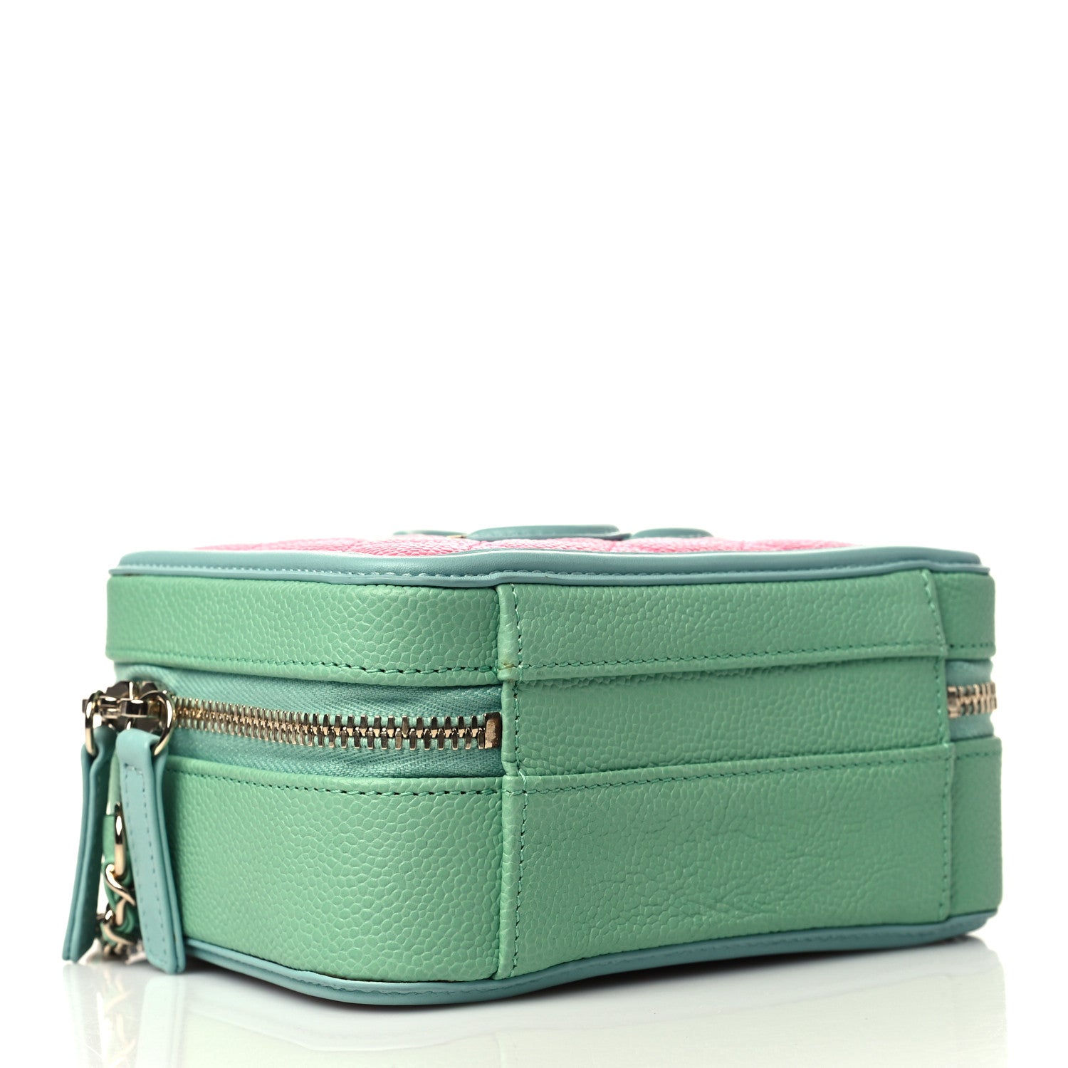 Chanel Caviar Quilted Small CC Filigree Vanity Case Pink Green Blue 3 of 9