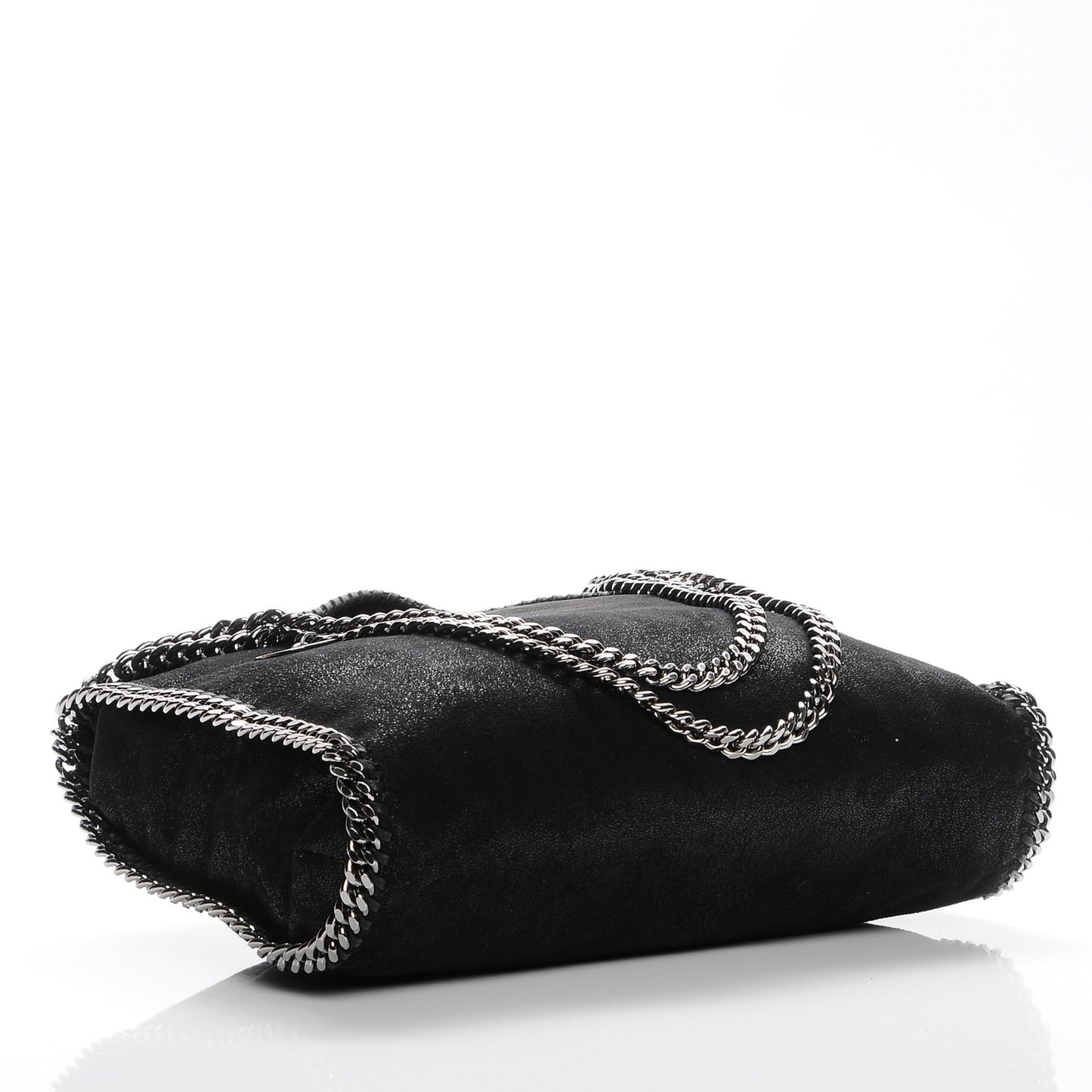 Shaggy Deer Small Falabella Fold Over Tote Black