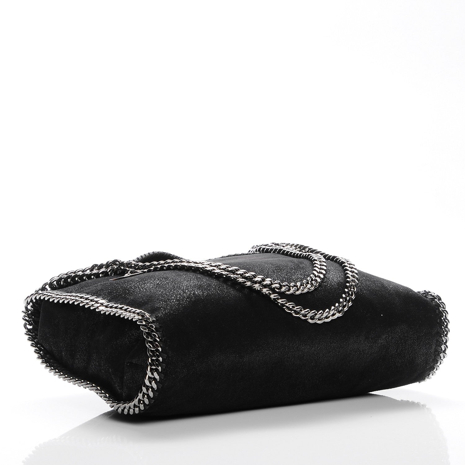 Stella McCartney Shaggy Deer Small Falabella Fold Over Tote Black 4 of 9