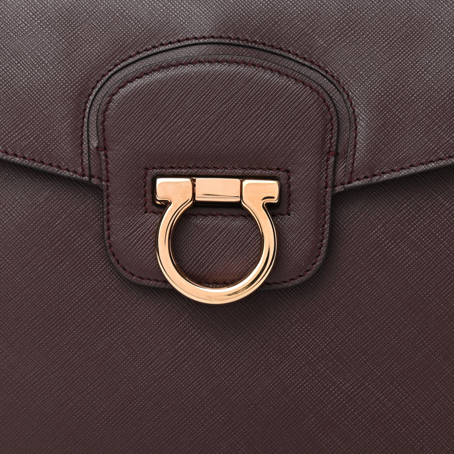 Calfskin Gancini Top Handle Shoulder Bag Burgundy