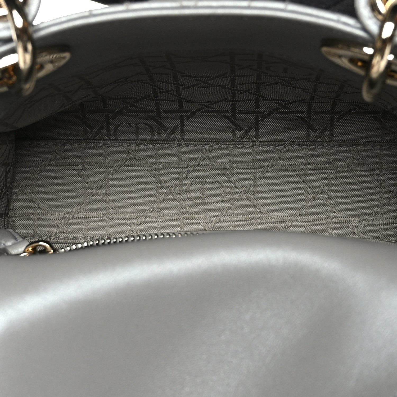 Christian Dior Metallic Lambskin Cannage Mini Lady Dior Grey 5 of 8