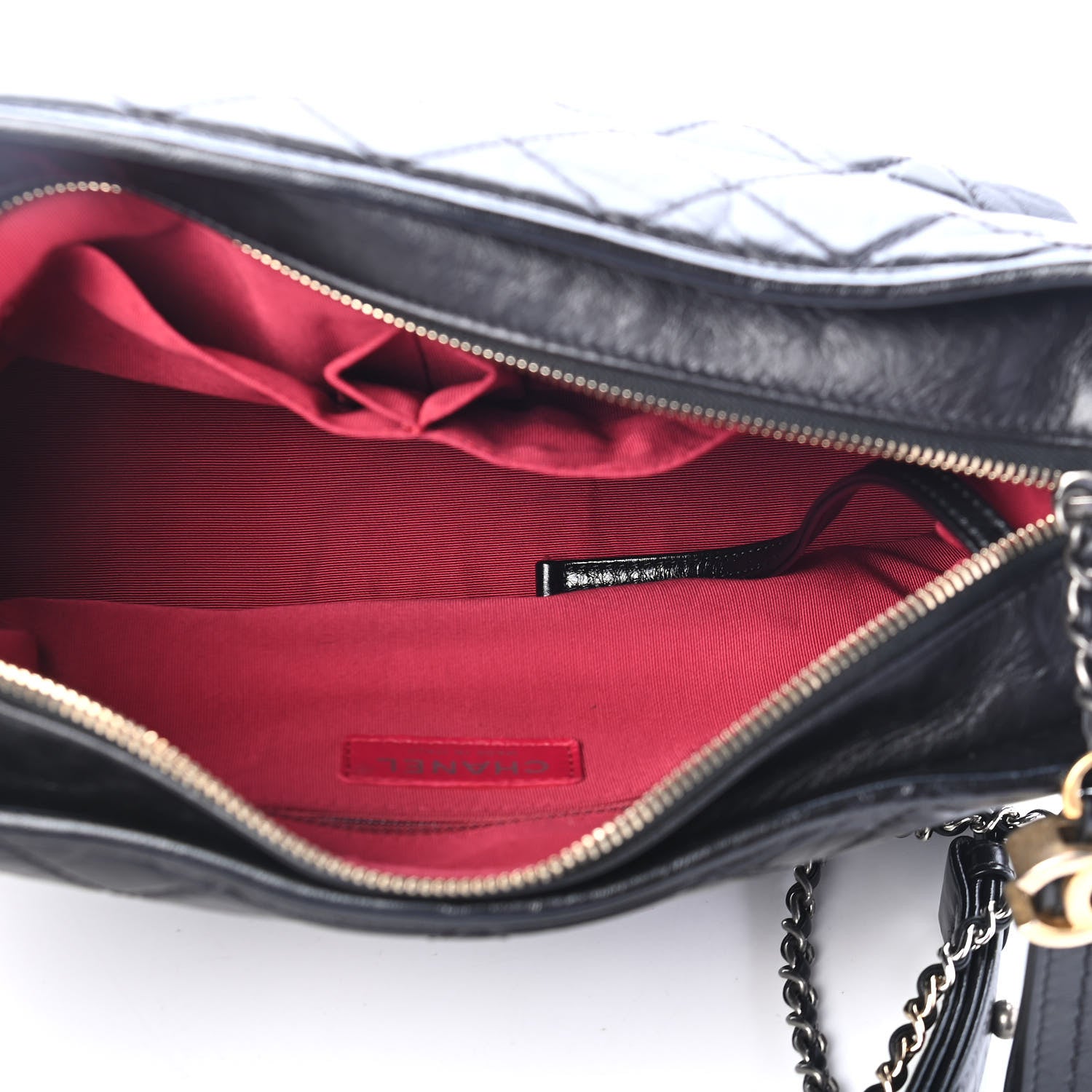 Chanel Aged Calfskin Quilted Medium Gabrielle Hobo Black 5 of 9