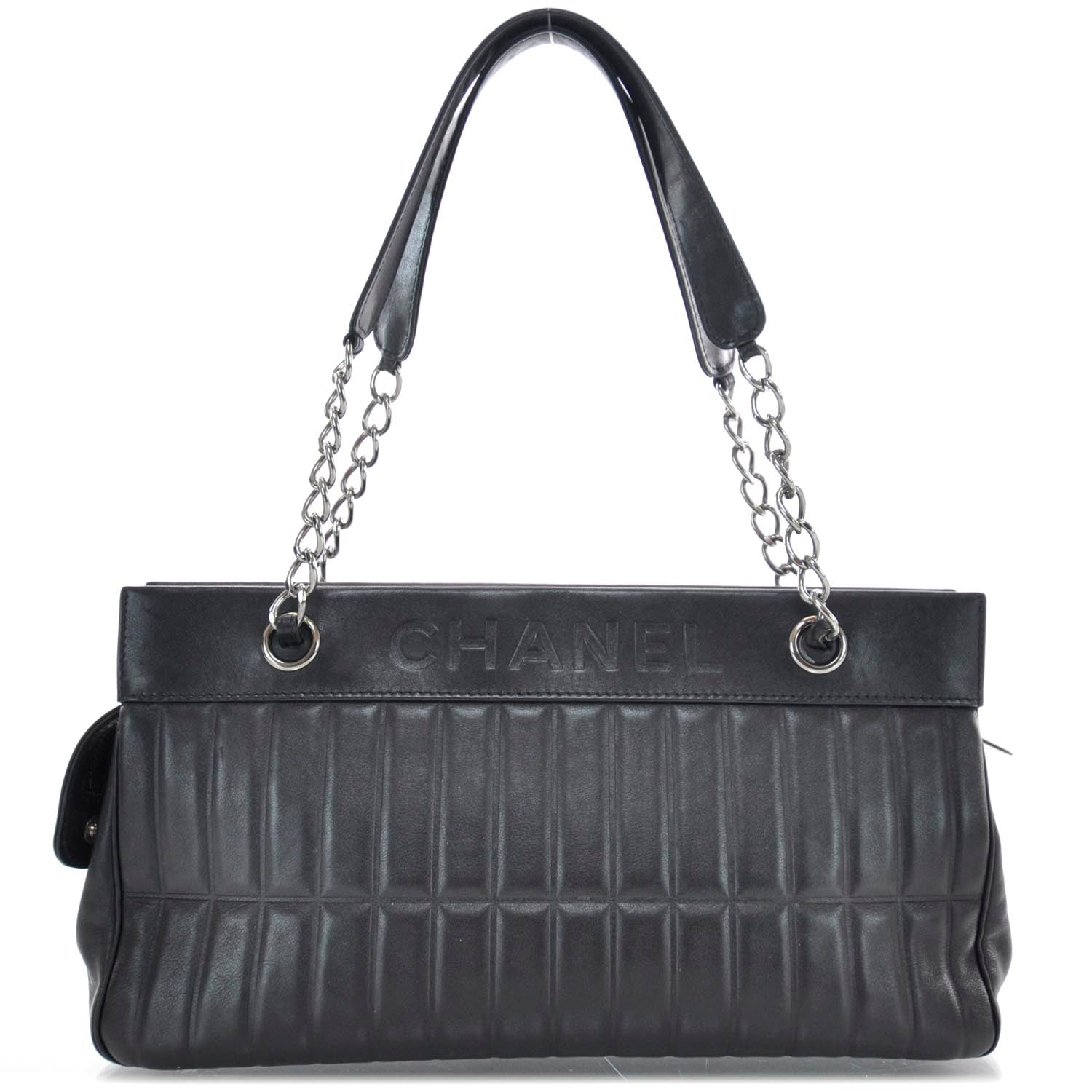 Chanel Lambskin Lax East West Shoulder Bag Black 1 of 9