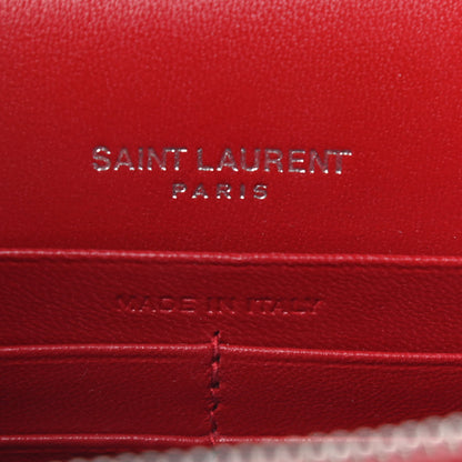 Saint Laurent Calfskin Crocodile Embossed Kate Monogram Tassel Chain Wallet Red 6 of 8