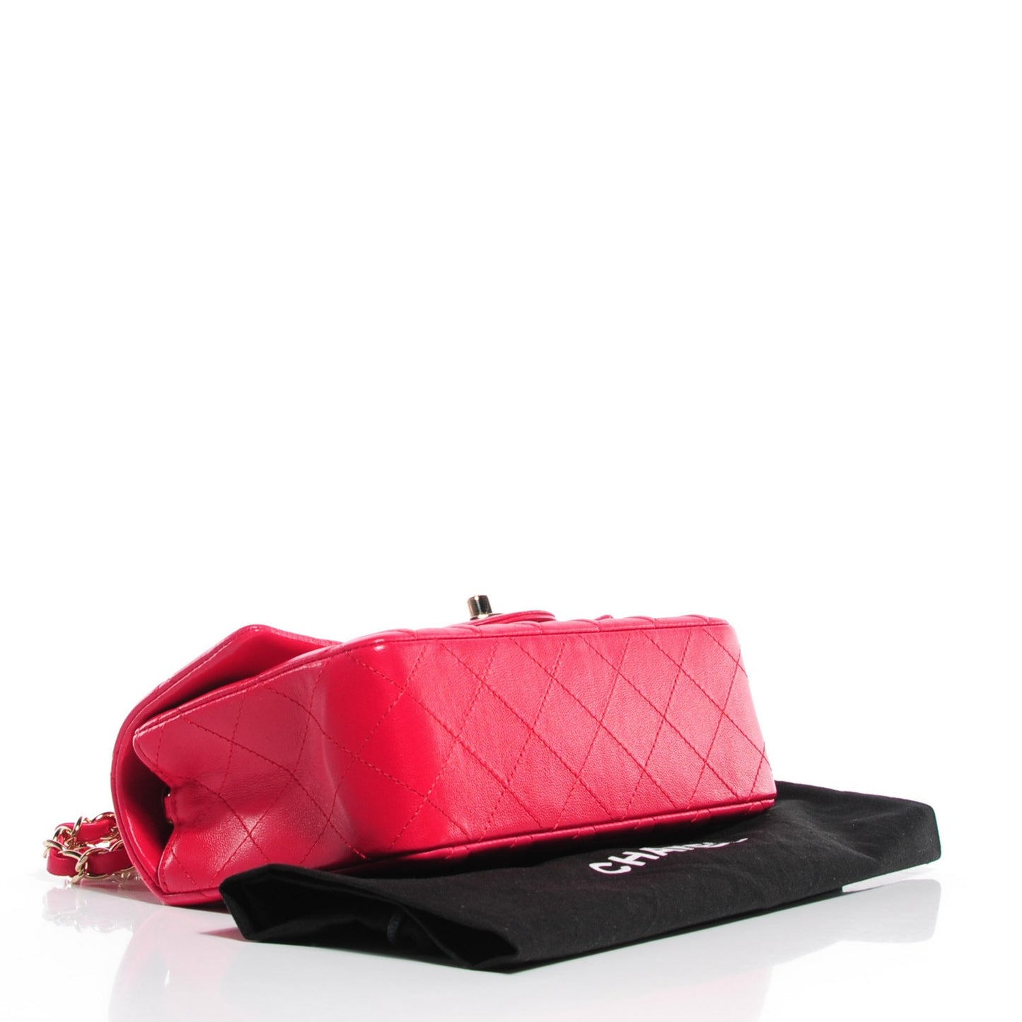 Lambskin Quilted Mini Rectangular Flap Fuchsia
