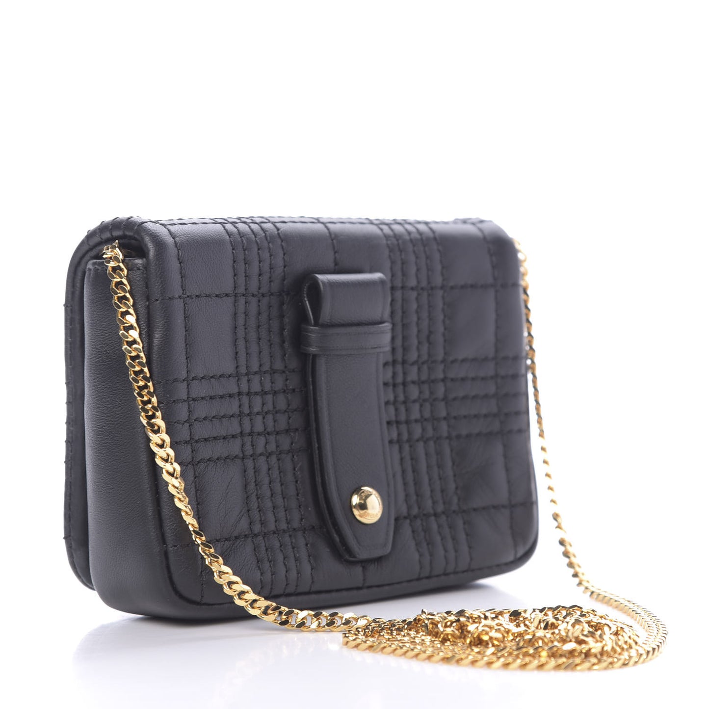 Lambskin Quilted Micro Lola Bag Black