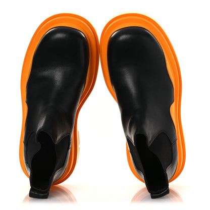 Bottega Veneta Calfskin The Tire Cropped Chelsea Boots 40.5 Black Tangerine 2 of 13