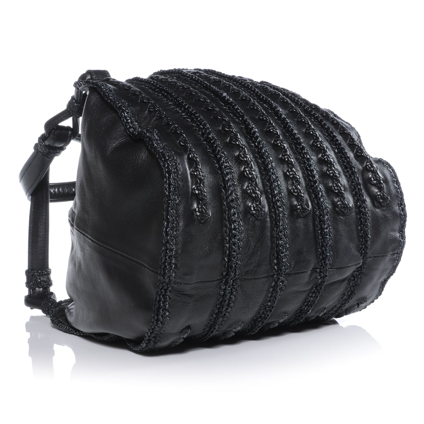 Nappa Crochet Raffia Bag Nero Black