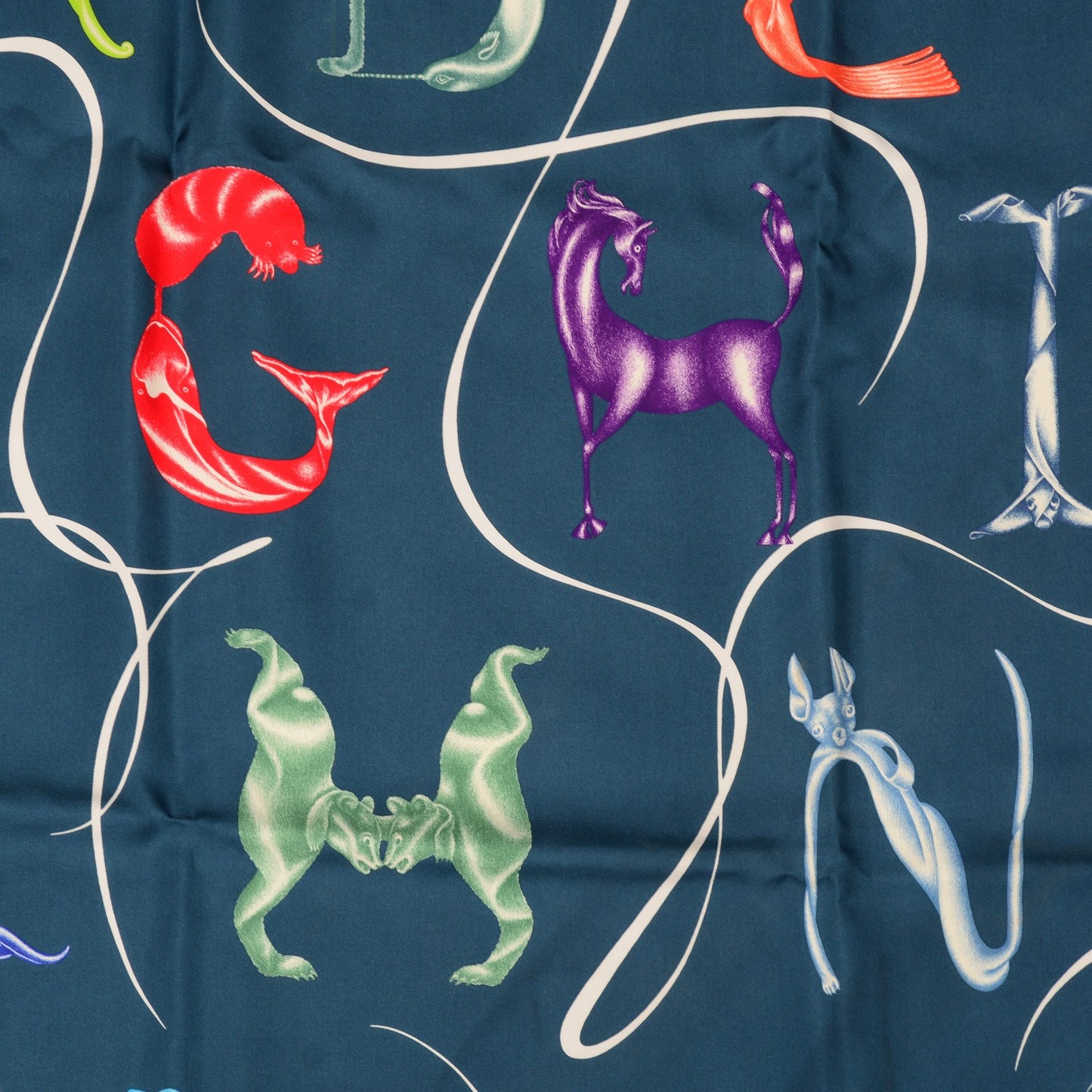 Silk Faune Lettree Scarf 90