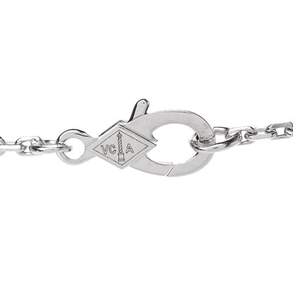 Van Cleef & Arpels 18K White Gold Diamond Flowerlace Pendant Necklace 6 of 7