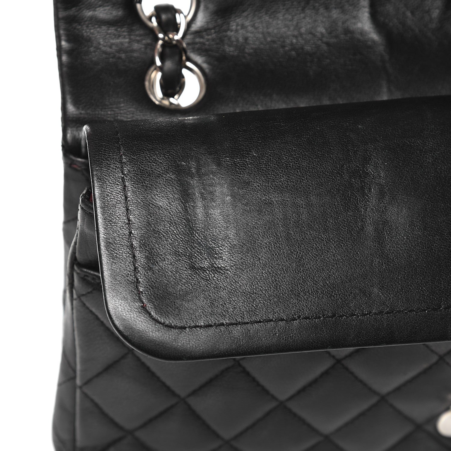 Chanel Lambskin Quilted Medium Double Flap Black 12 of 15