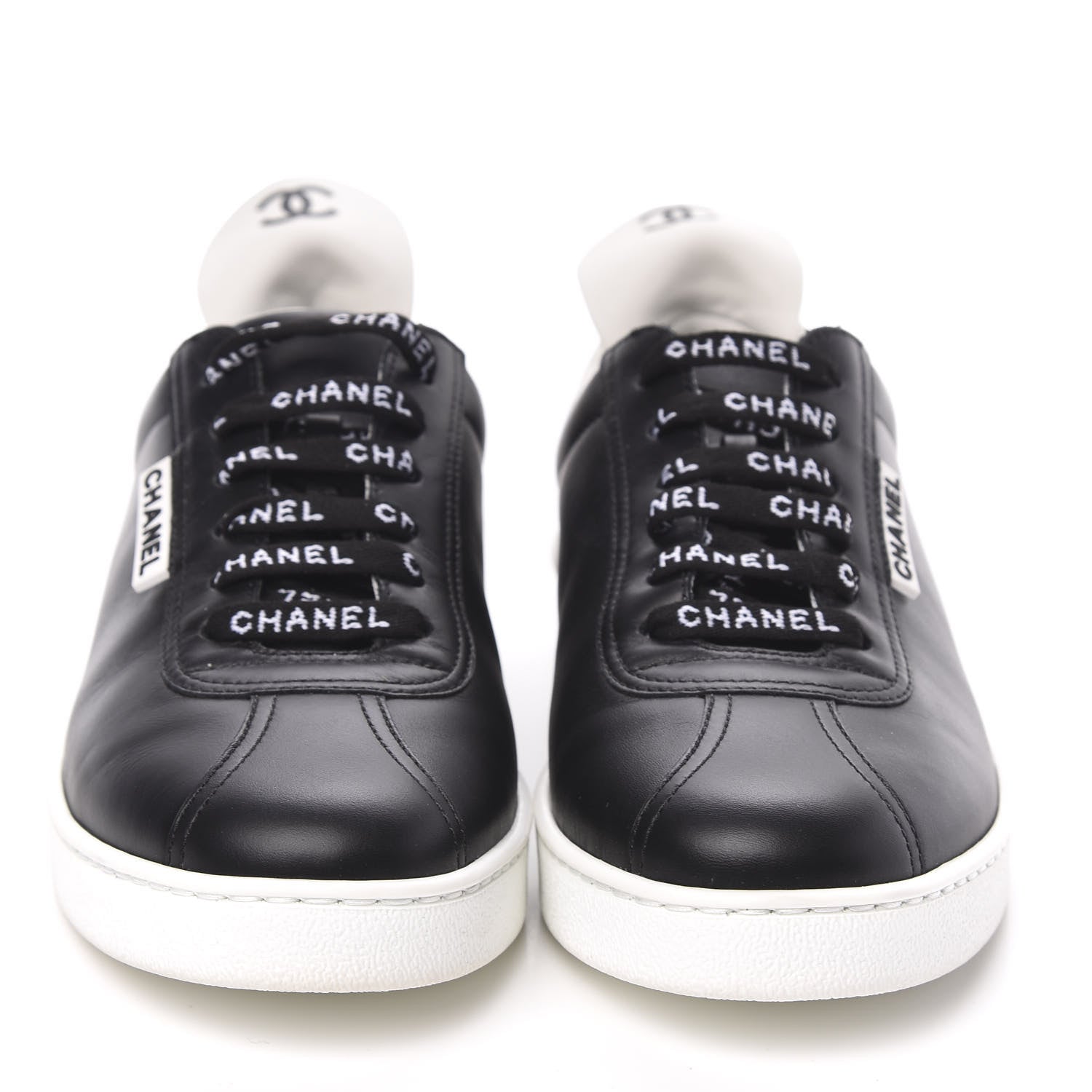 Chanel Calfskin CC Womens Sneakers 38 Black 2 of 9