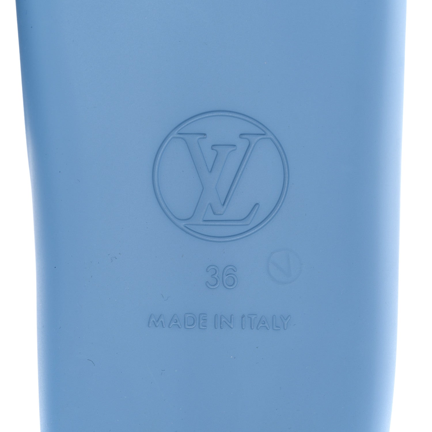 Louis Vuitton Rubber Monogram Embossed Sunbath Flat Mule 36 Blue 7 of 8