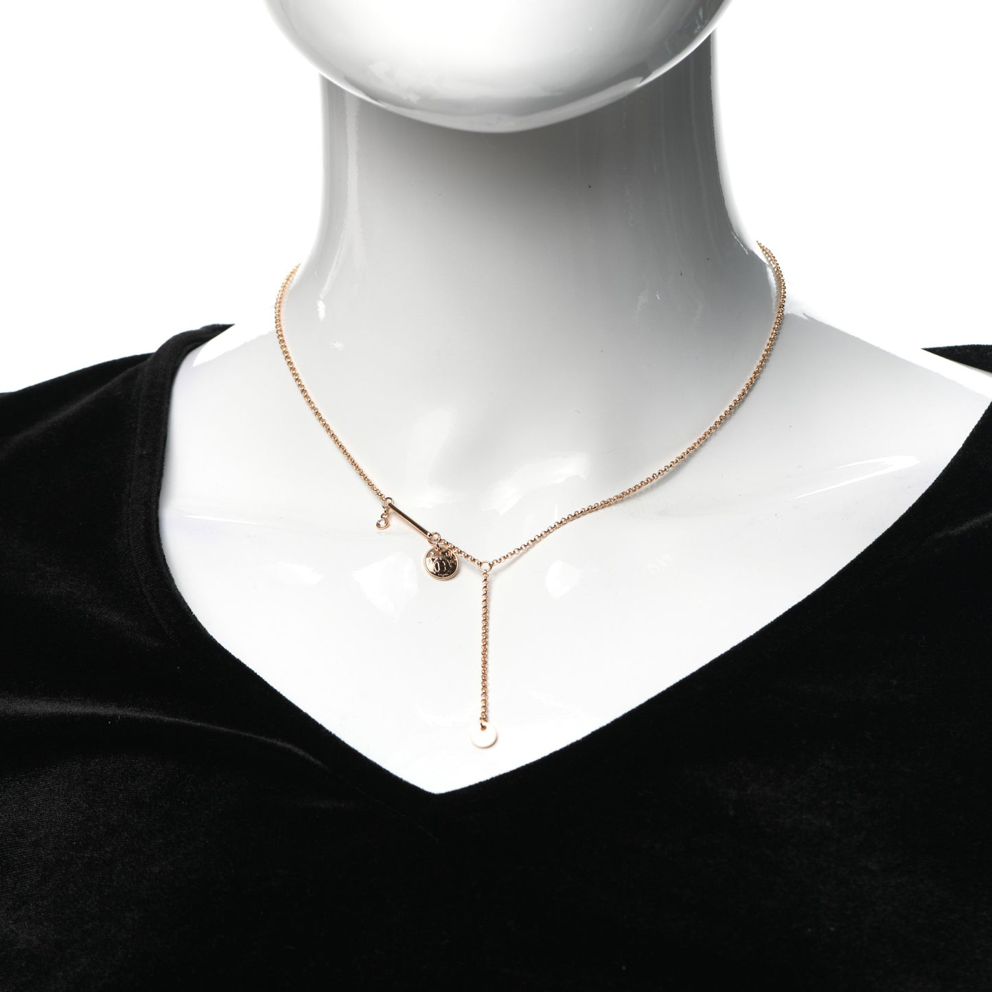 18K Rose Gold Diamond TPM Ex-Libris Pendant Necklace