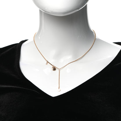 Hermes 18K Rose Gold Diamond TPM Ex-Libris Pendant Necklace 2 of 5