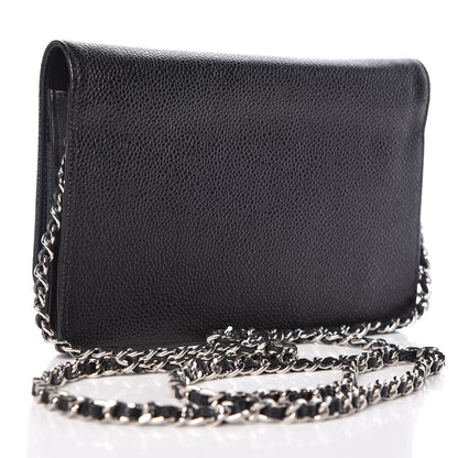 Chanel Caviar Timeless CC Wallet On Chain WOC Black 3 of 8