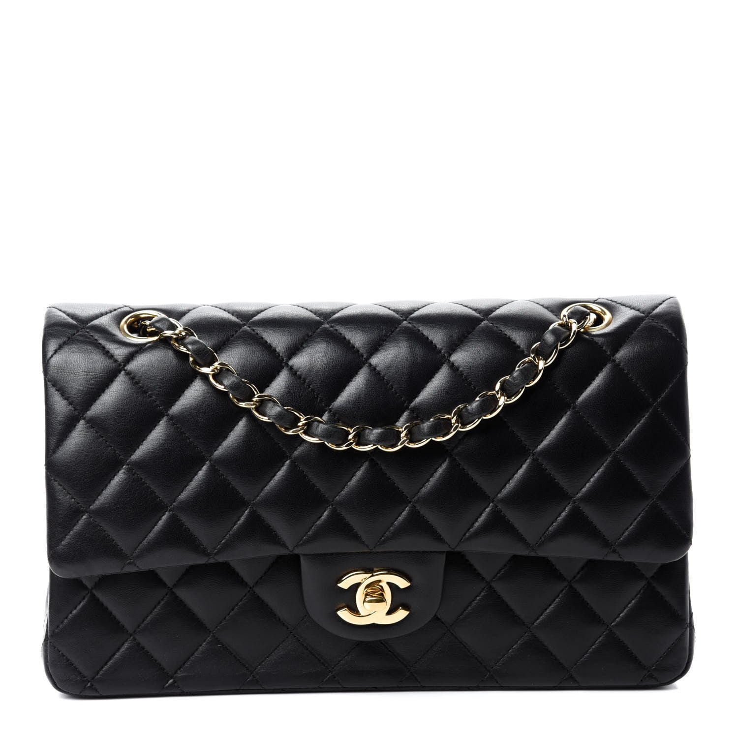 Chanel Lambskin Quilted Medium Double Flap Black 1 of 18