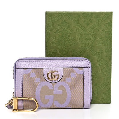 Gucci Monogram Jumbo GG Textured Dollar Calfskin Ophidia Key Card Case Beige Lapis 8 of 8