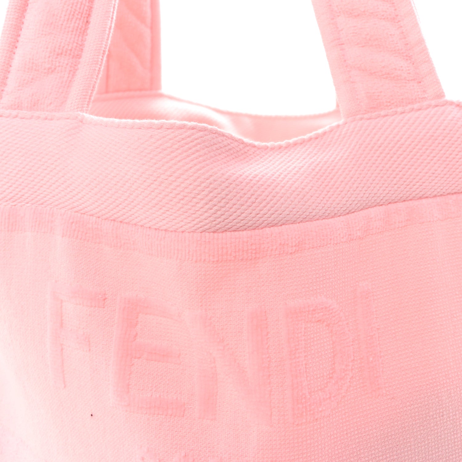 Fendi Terrycloth FF Embossed Beach Towel Tote Bag Pink 6 of 8
