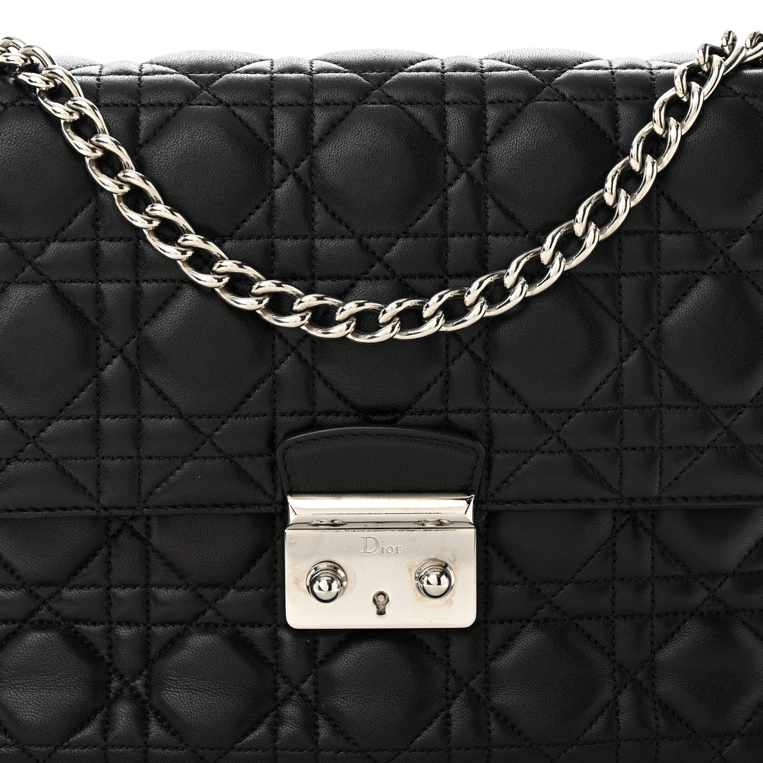 Christian Dior CHRISTIAN DIOR Lambskin Cannage Small Miss Dior Flap Black 7 of 10