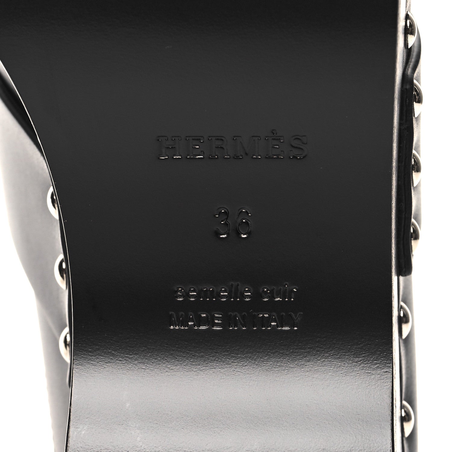Hermes Calfskin Calya Mules 36 Black 6 of 8