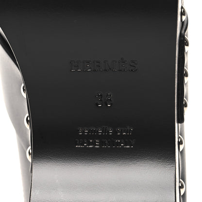 Hermes Calfskin Calya Mules 36 Black 6 of 8