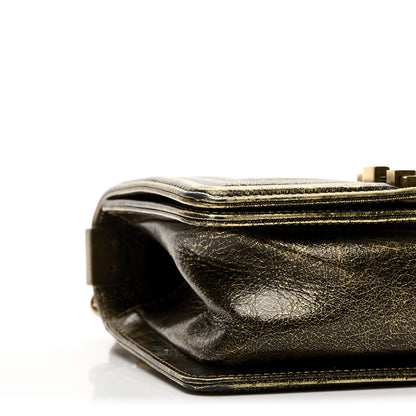 Chanel Cracked Metallic Calfskin Quilted Small Boy Flap Gold 17 of 21