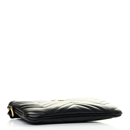 Gucci Calfskin Matelasse GG Marmont Wrist Wallet Black 3 of 4