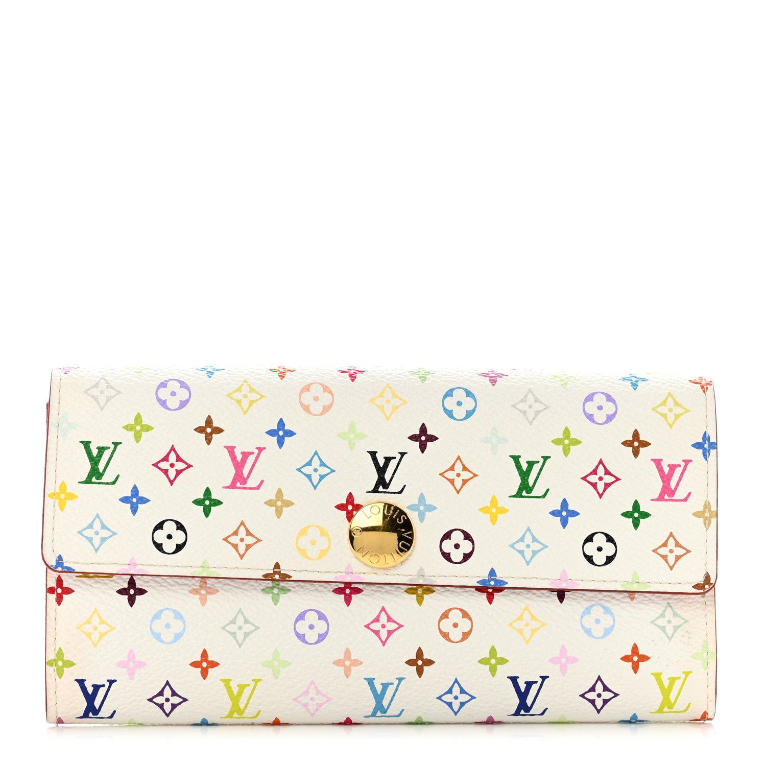 Louis Vuitton Monogram Multicolor Sarah Wallet White Litchi 1 of 6