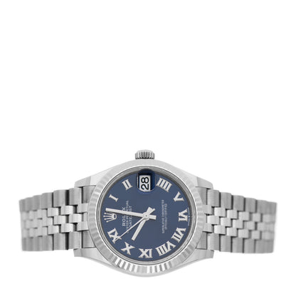 Rolex Stainless Steel 18K White Gold 31mm Oyster Perpetual Datejust Watch Bright Blue Roman 278274 2 of 5
