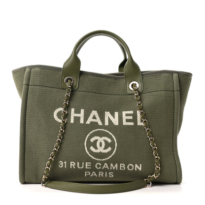 Chanel Mixed Fibers Small Deauville Tote Khaki 1 of 11