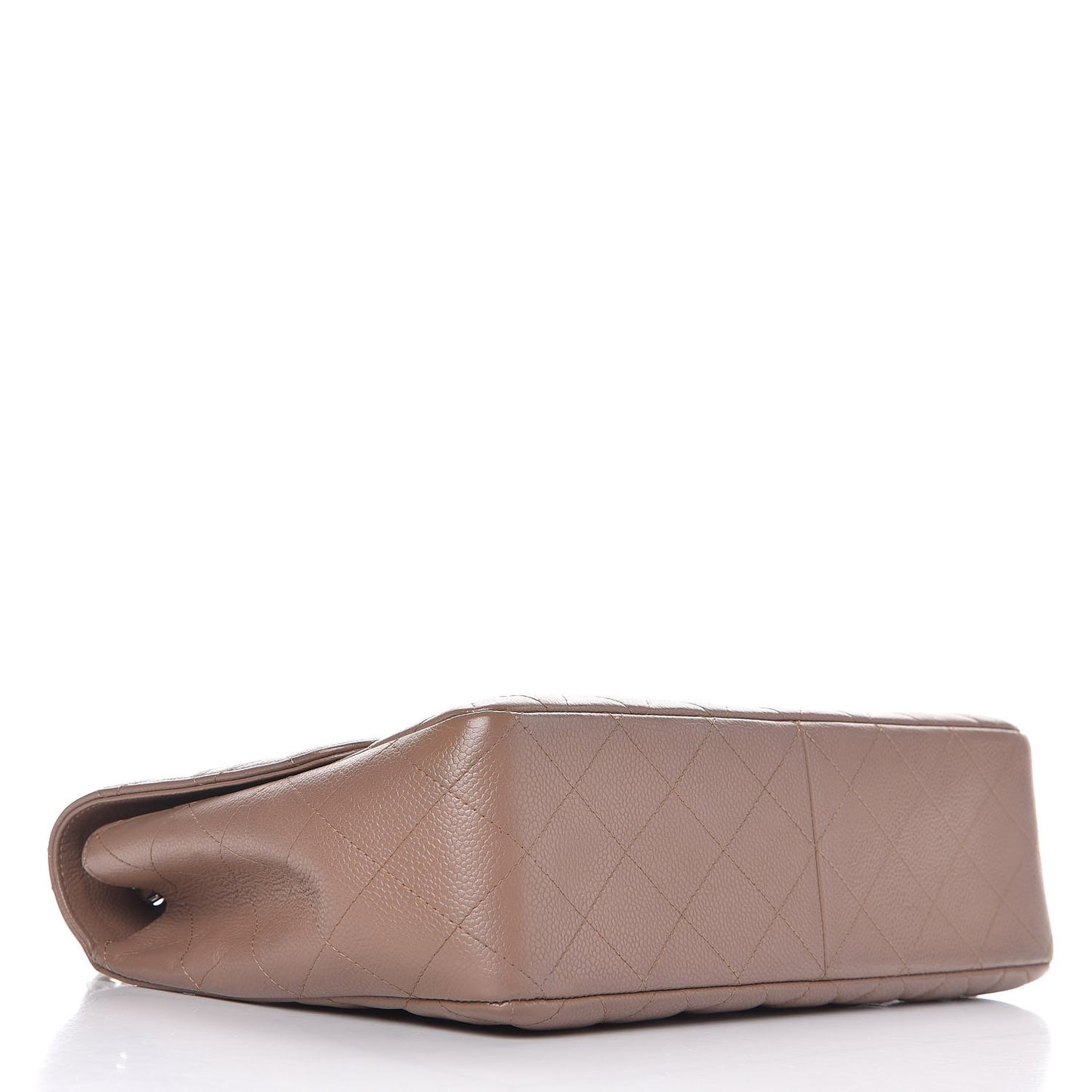 Caviar Quilted Jumbo Single Flap Dark Beige