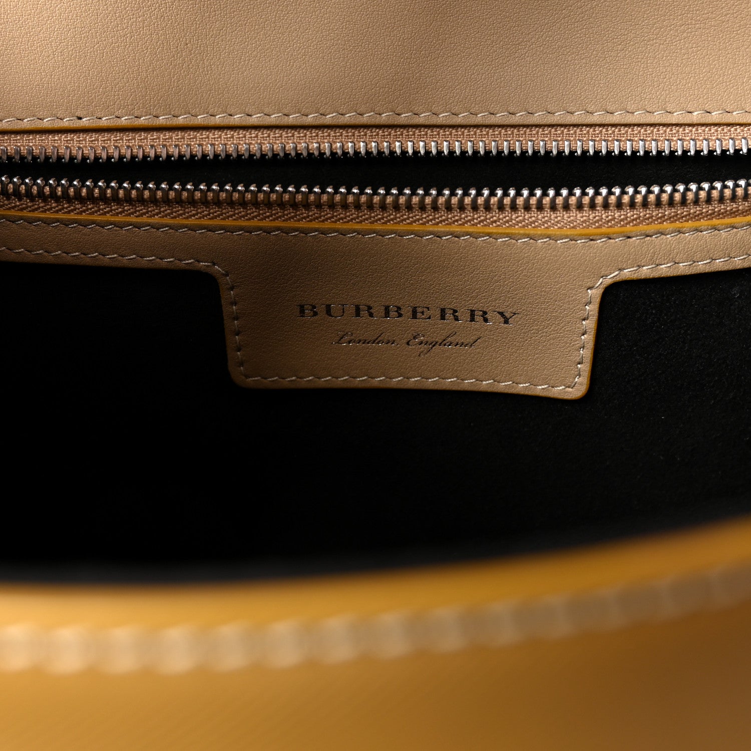 Burberry Trench Calfskin Medium DK88 Top Handle Bag Honey Ochre Yellow 6 of 10