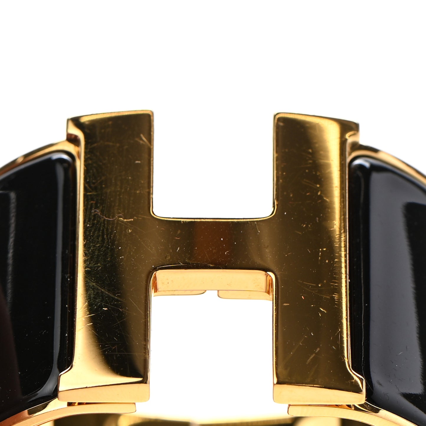 Enamel Extra Wide Clic Clac H Bracelet PM Black