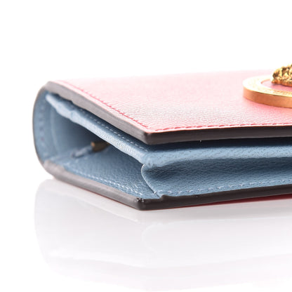 Versace Calfskin Large Medusa Flap Over Wallet Pink Blue 8 of 9