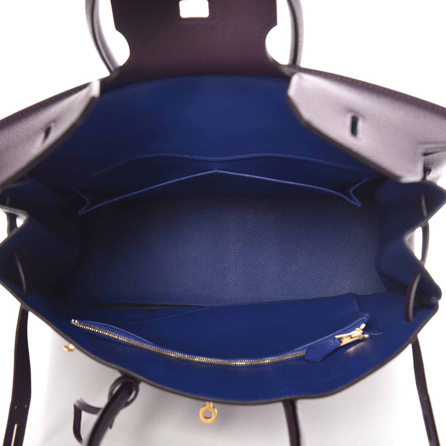 Togo Horseshoe Birkin 35 Raisin Bleu Electrique