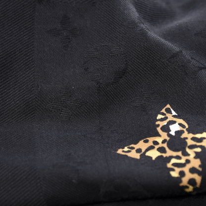 Louis Vuitton Wool Silk Monogram Giant Jungle Scarf Black 5 of 5