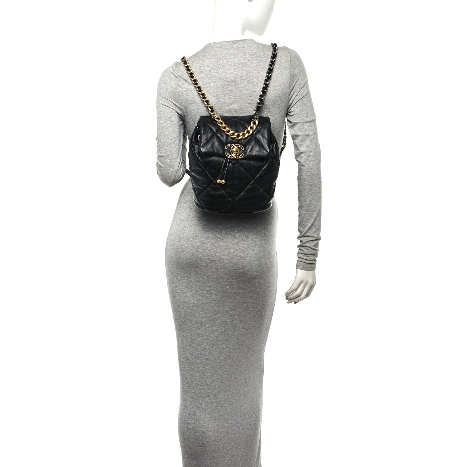 Chanel Lambskin Quilted Chanel 19 Backpack Black 2 of 10