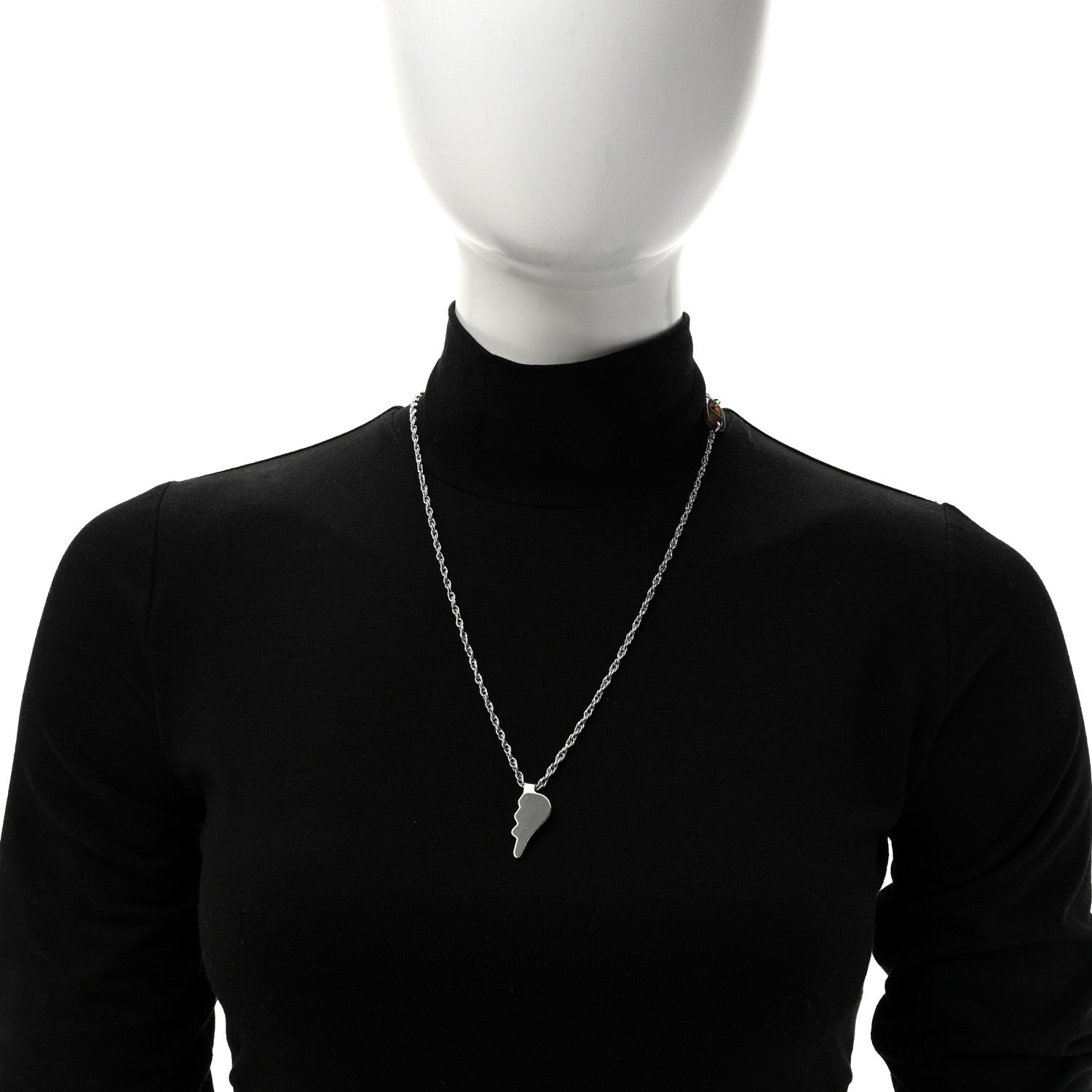 Hermes Palladium Buffalo Horn Lacquered Bon Voyage Necklace Black Dore 2 of 6